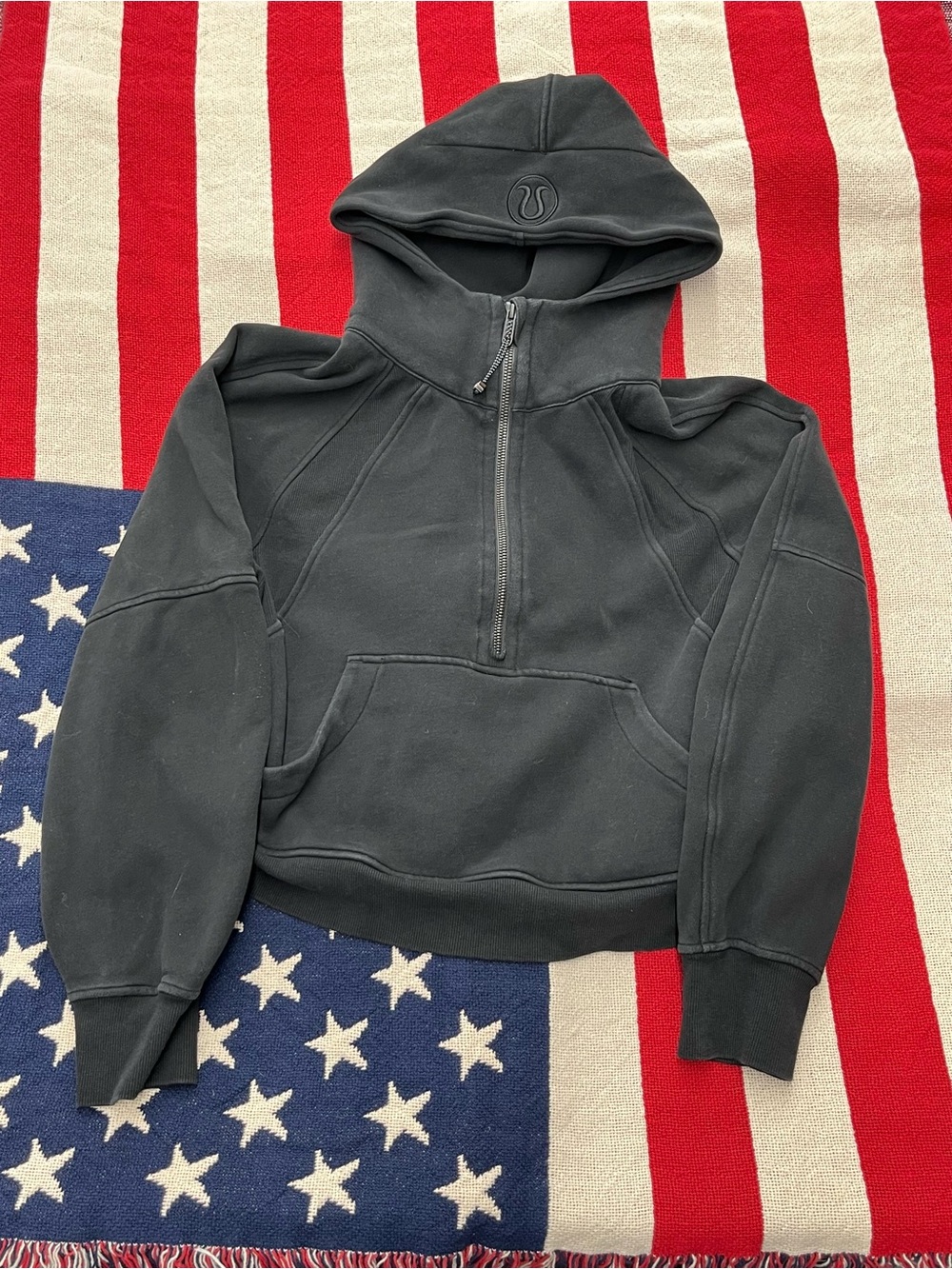 lululemon athletica Scuba Black Half-Zip Hoodie with Kangaroo Pocket Size XS/S